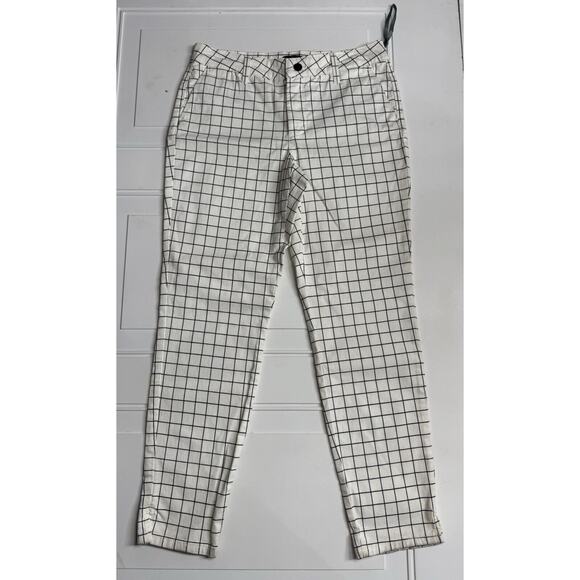 NYDJ Pants - NYDJ Womens Size 6 Ankle Crop Pants White With Black Plaid NWT